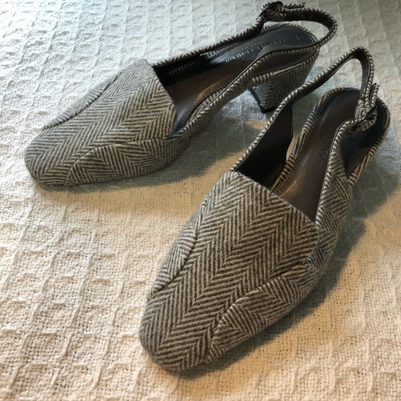 NEXT Grey/White Sling-Back Mules - Picture 1 of 5